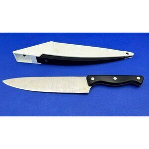 Pampered Chef Chef's Knife with Self Sharpening Case 8" Blade, 13" length